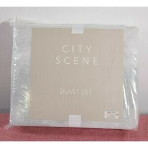 City Scene- Koto Clouds Duvet Cover Set, Gray, Twin